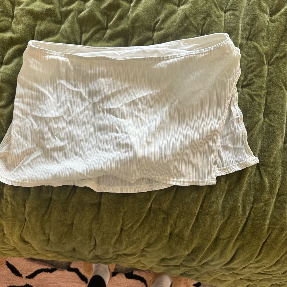 White Ribbed Mini Skirt bikini bottom- never been worn